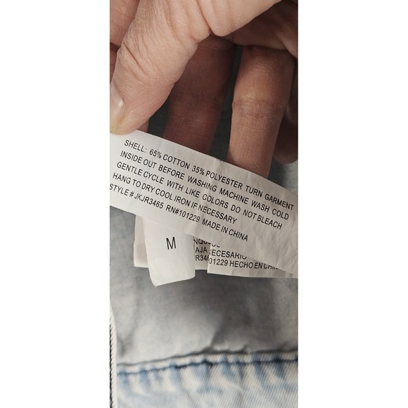 STOOSH Vintage Denim light wash jean cropped jacket woman Sz M - Picture 4 of 7